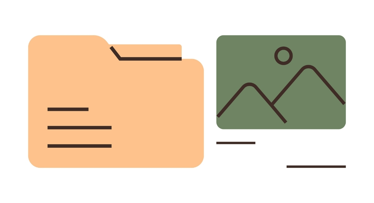 フォルダと画像ファイルのイラスト