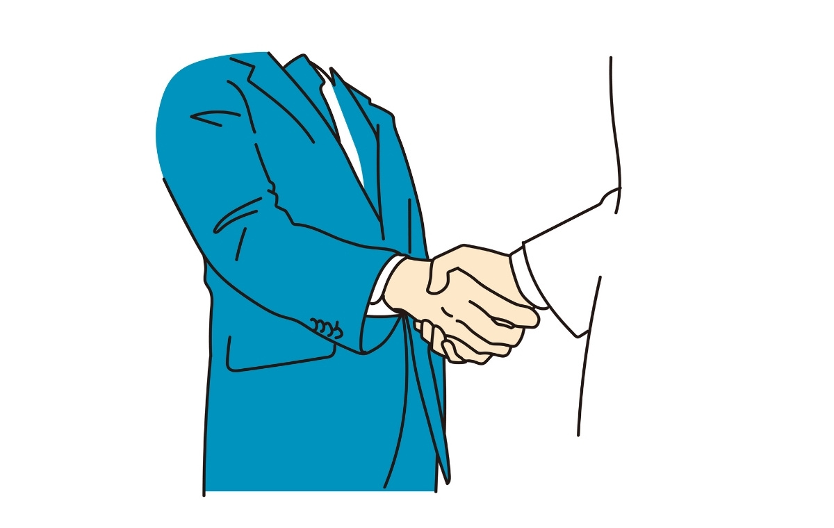 握手するビジネスマンのイラスト