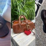 キャップ・バッグ・靴の写真を並べた画像