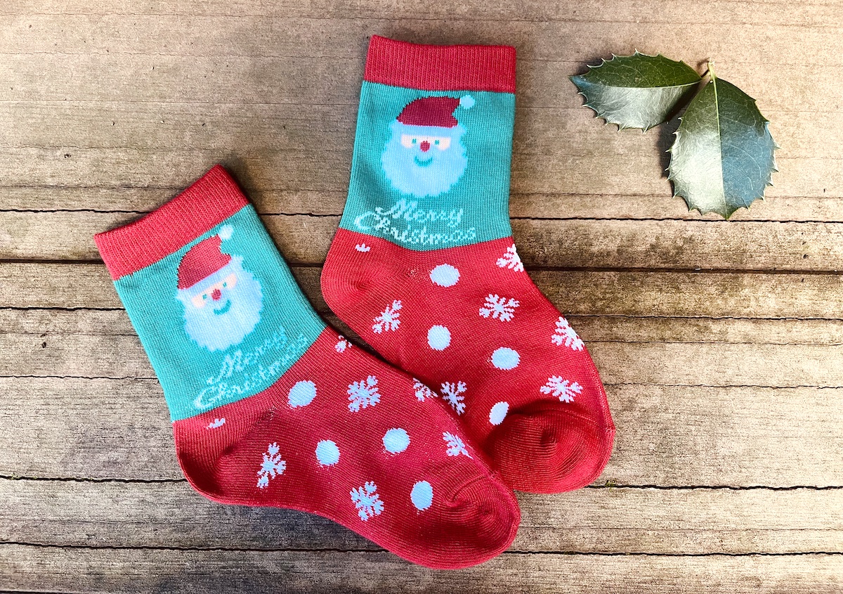 衣装としても使える赤×緑のサンタデザイン