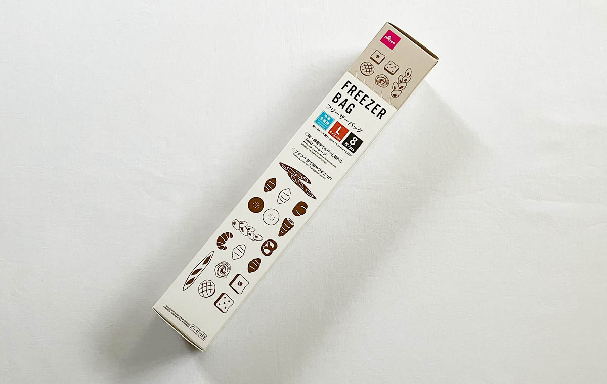ダイソーの「フリーザーバッグ L(8枚入)」