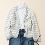 ツイードジャケット×カーヴィデニム