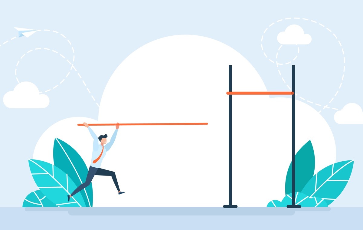 棒高跳びする人のイラスト