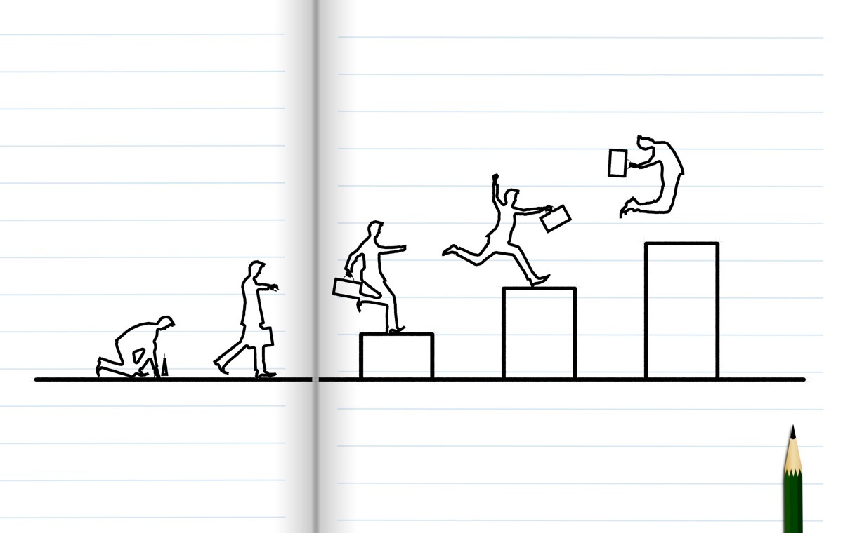 ジャンプする男性