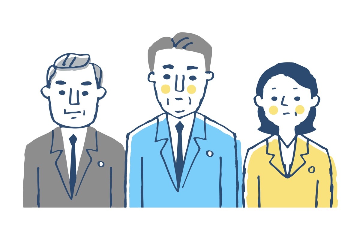 無表情の上司三人