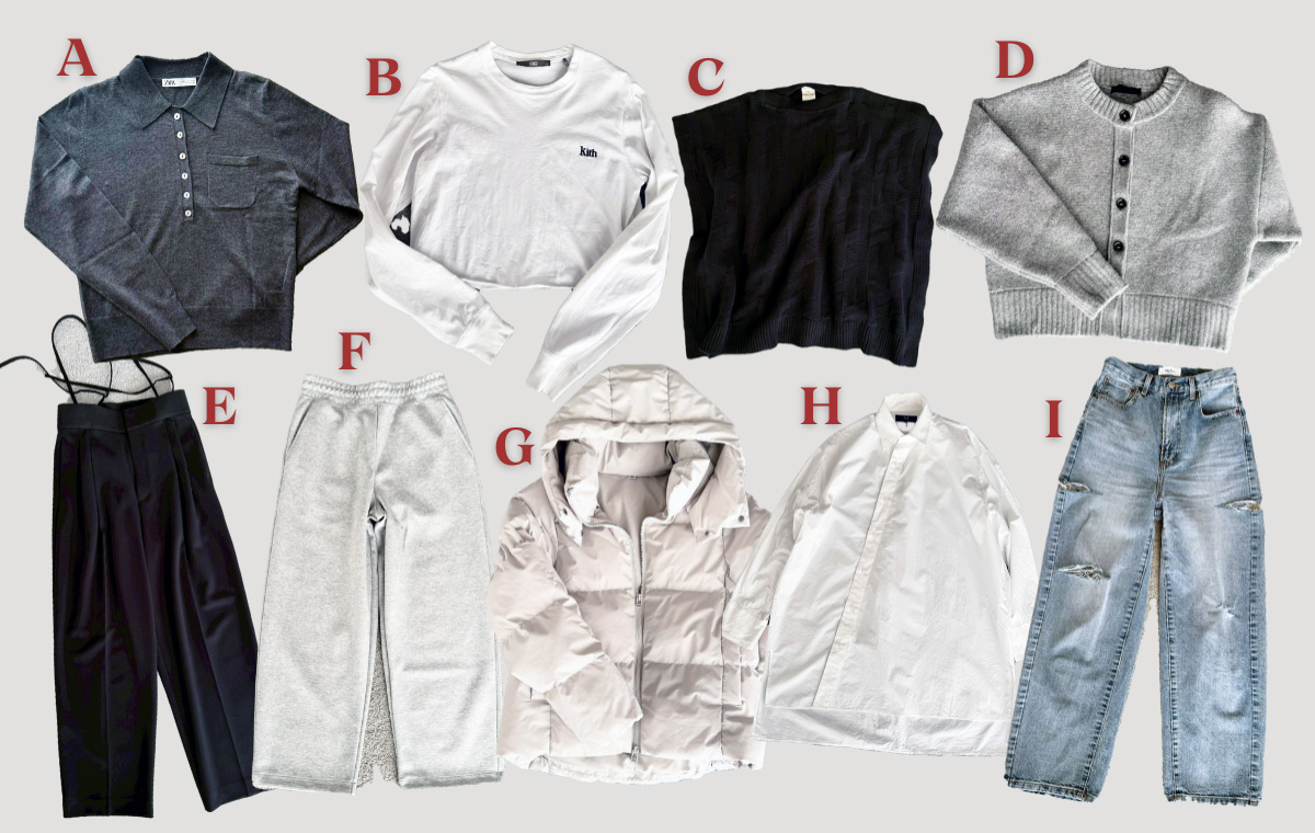 浅野里絵さんの着回しアイテム9枚