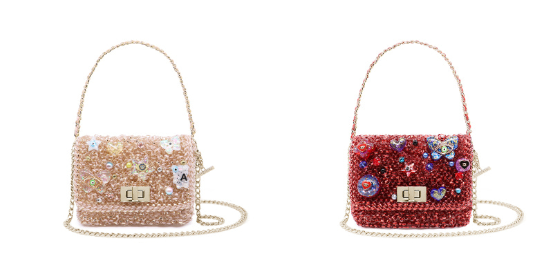 マイクロバッグ パウダリーピンクゴールド、レッド