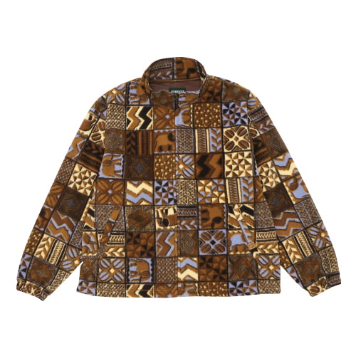 総柄プリントフリースジップブルゾン