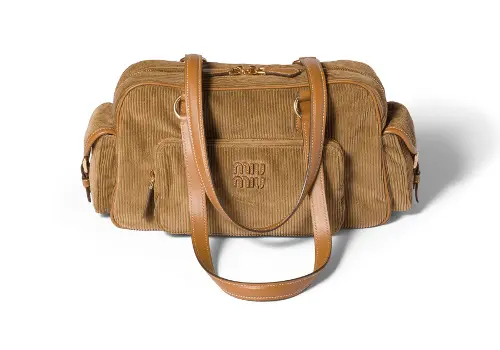 コーデュロイ ポケット トップハンドル バッグ