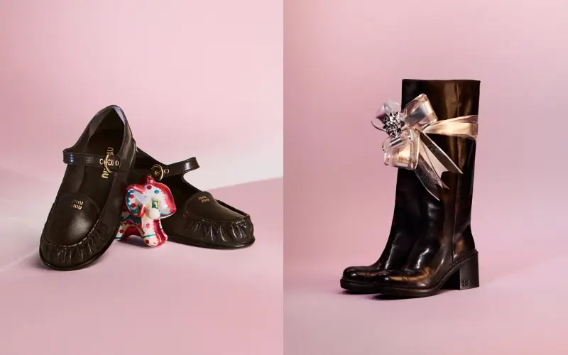 ストラップ付きローファーとブーツ