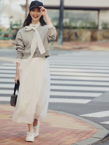 スウェットカーディガン着用画像