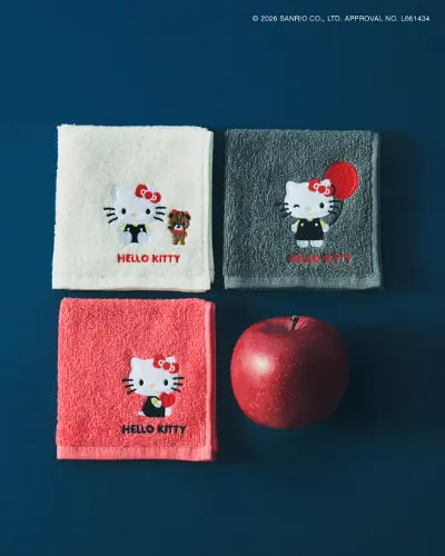 タオルハンカチとりんご