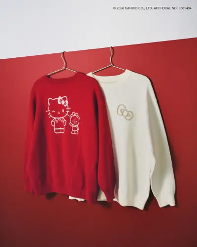 ジャガードニットをハンガーにかけた状態