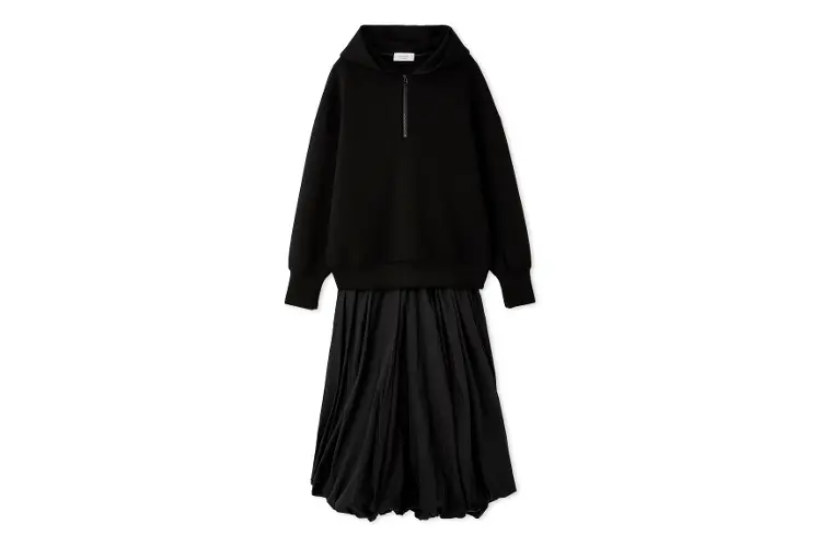 ダンボールフーディ×スカートセット ブラック