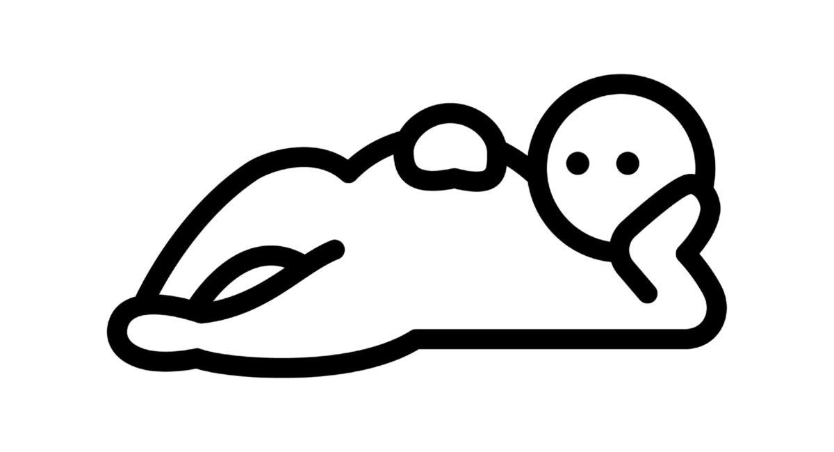 寝転んだ人のイラスト