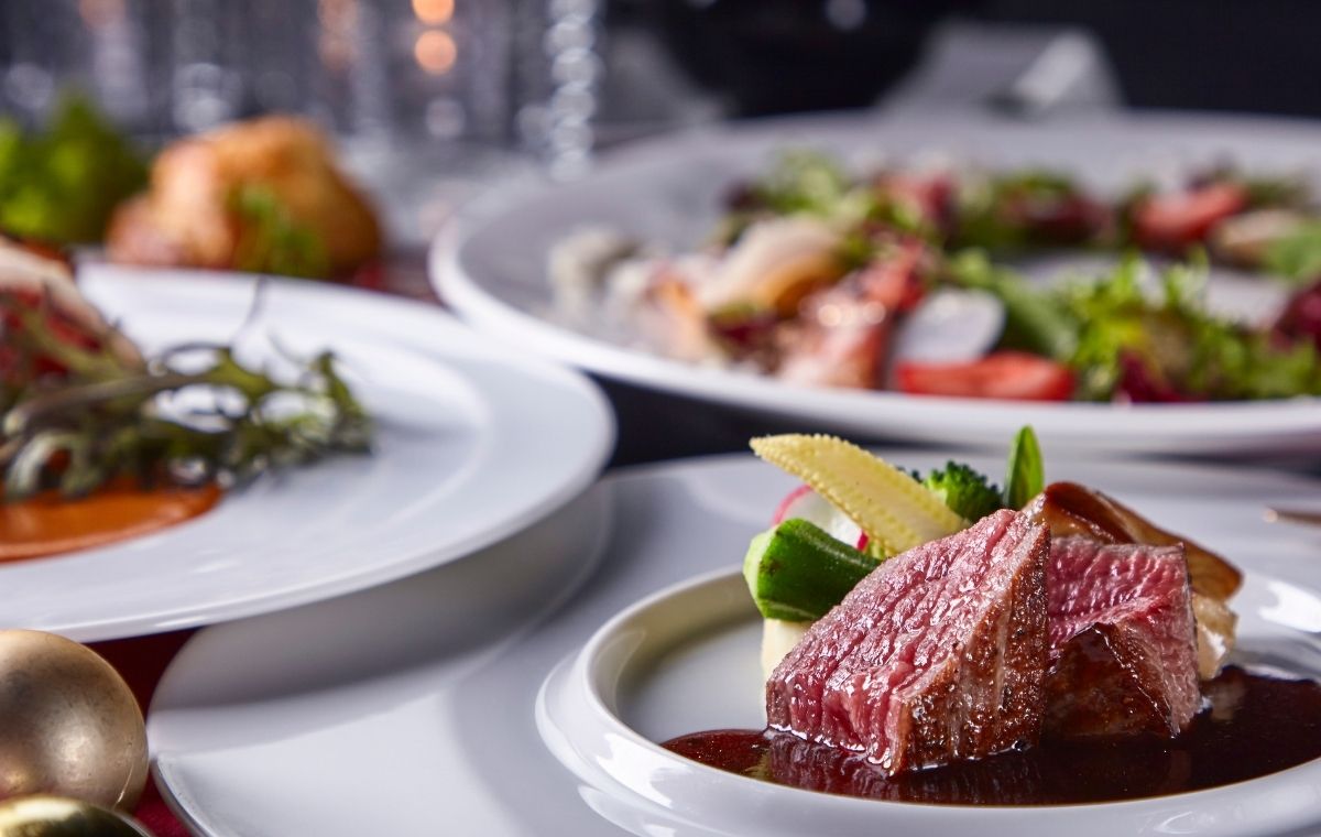 イタリアンレストランのコース料理の写真