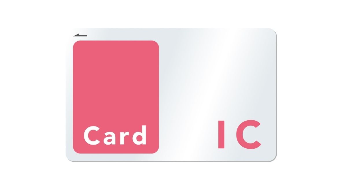 ピンク色の交通ICカードのイラスト