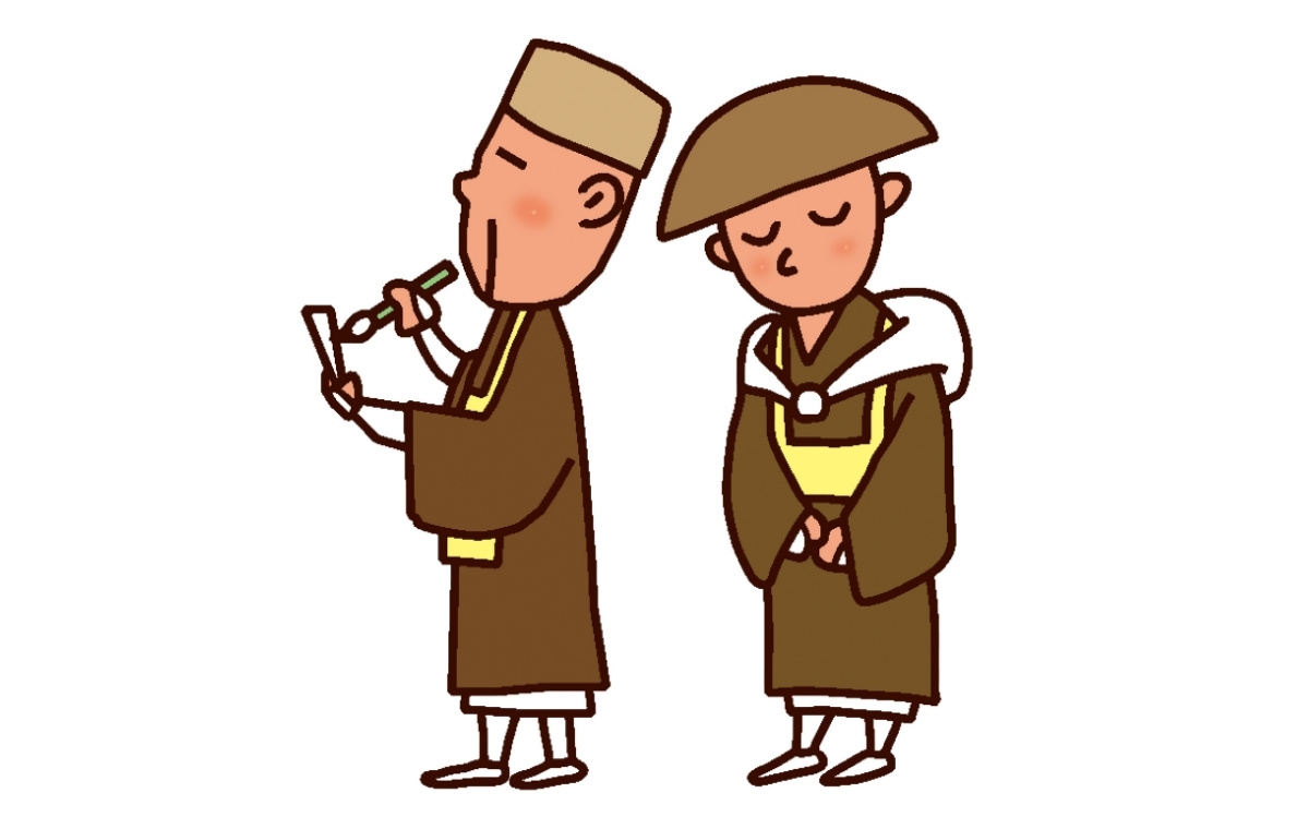 松尾芭蕉と弟子のイラスト