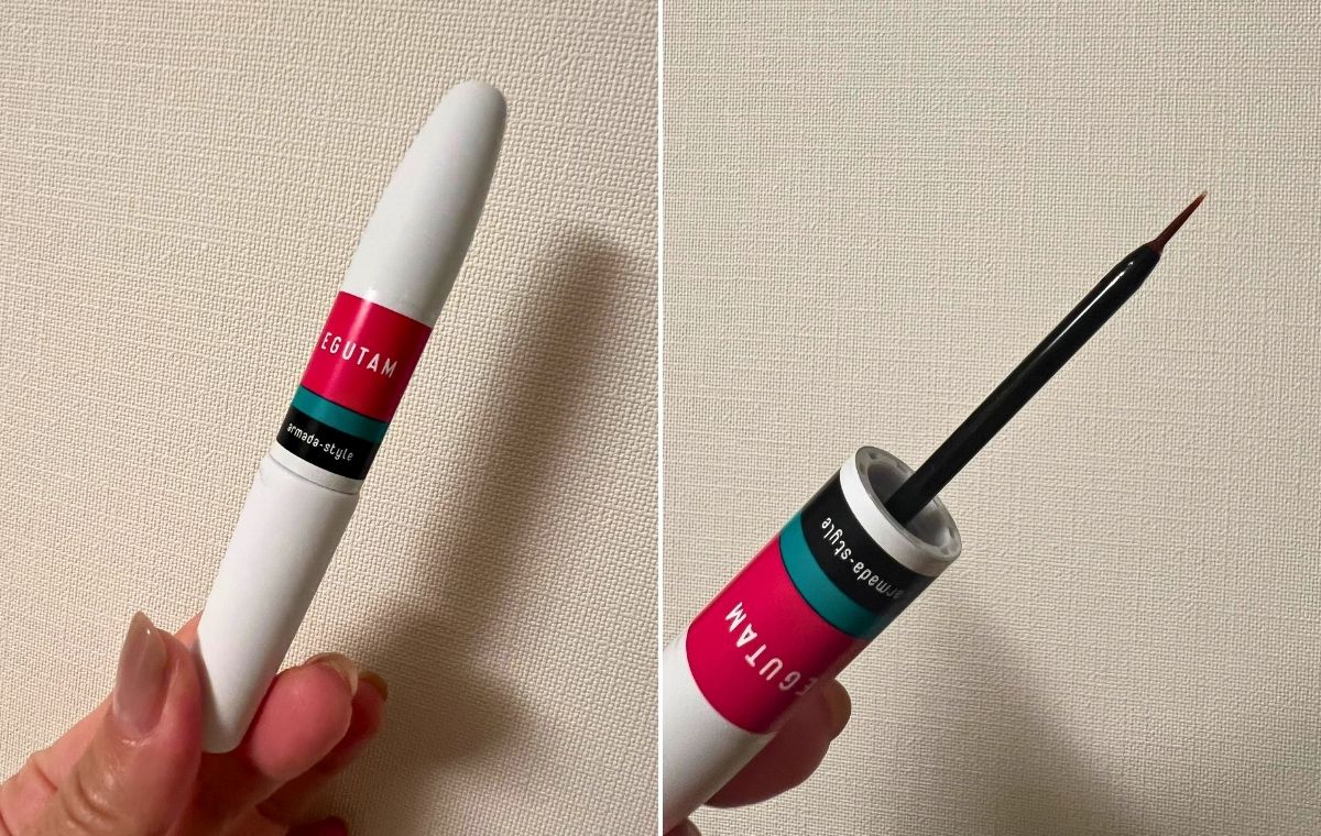 エグータムの本体写真と筆先の写真を並べた画像