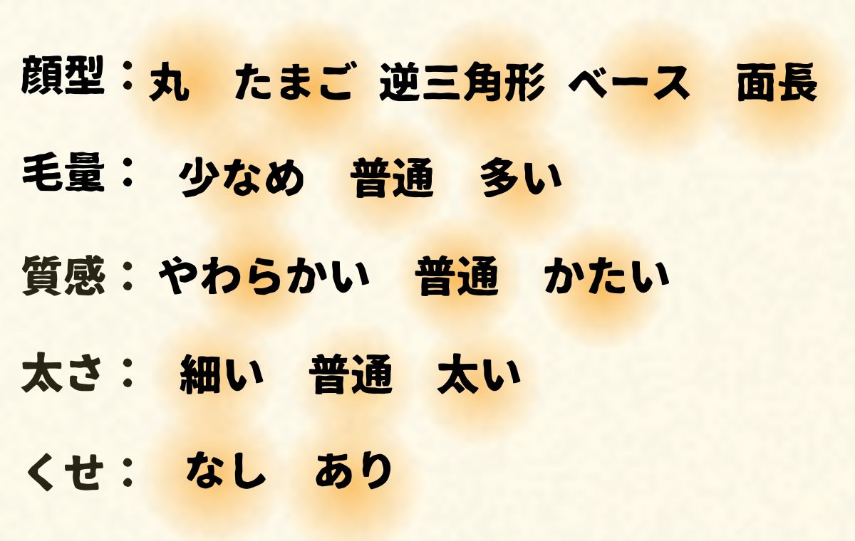 このヘアスタイルにおすすめの顔型や髪質