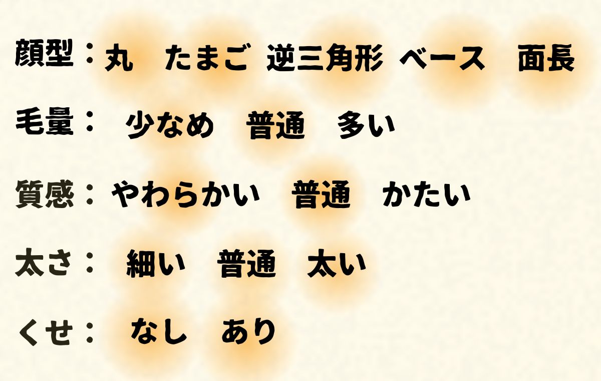 このヘアスタイルにおすすめの顔型や髪質