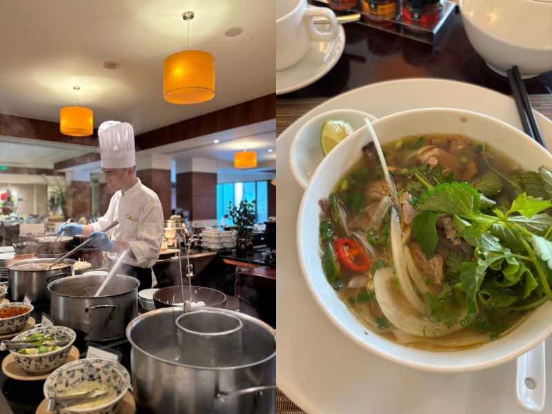 インターコンチネンタルハノイウエストレイクの朝食ビュッフェ