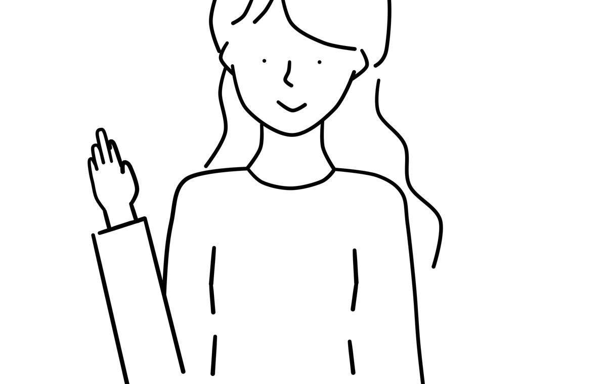 手を振る女性