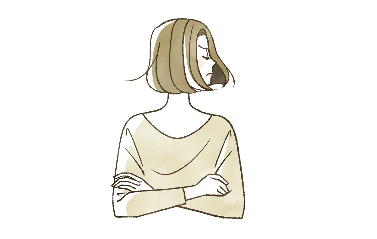 そっぽをむく女性