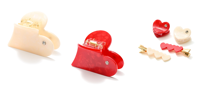 ハート ヘアクリップ、ハート ヘアクリップセット