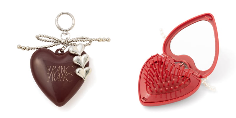 チャーム付き ミラー&ブラシ