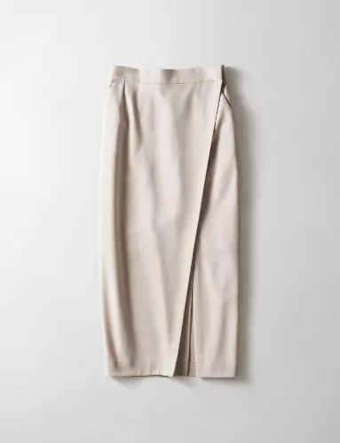 ツイルストレッチラップ風ナロースカート