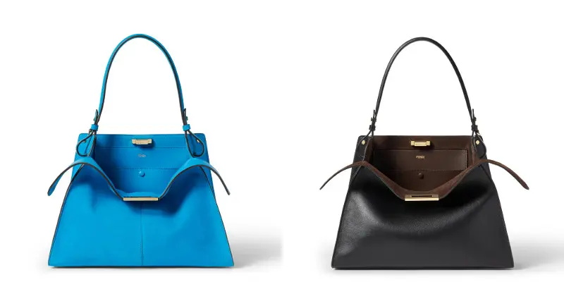 ミディアムサイズ ブルー、ブラック×ブラウン