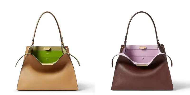 ミディアムサイズ キャメル×ライトグリーン、ブラウン×ペールパープル