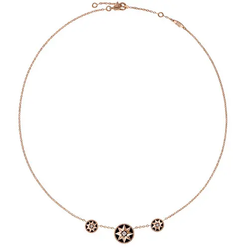 「ローズ デ ヴァン」ネックレス（PGｘDIAｘオニキス）