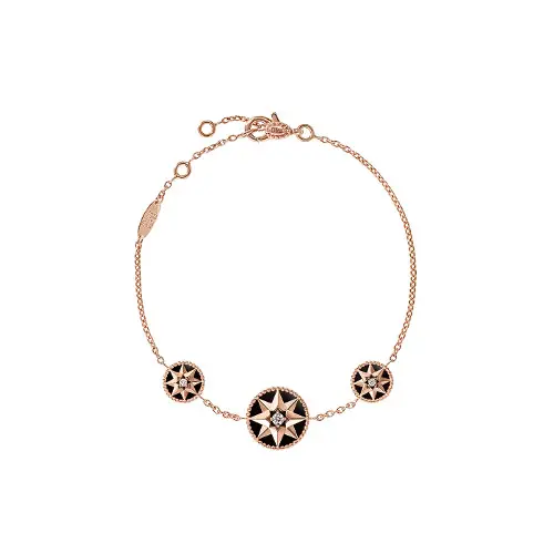 「ローズ デ ヴァン」ブレスレット（PGｘDIAｘオニキス）