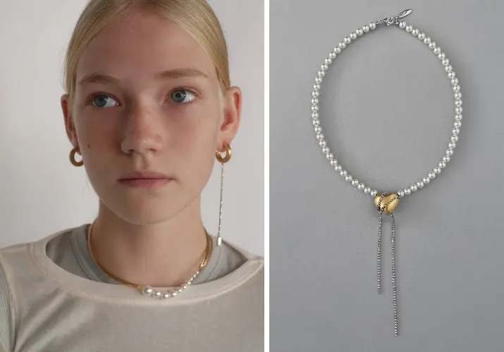 パールジュエリー着用画像