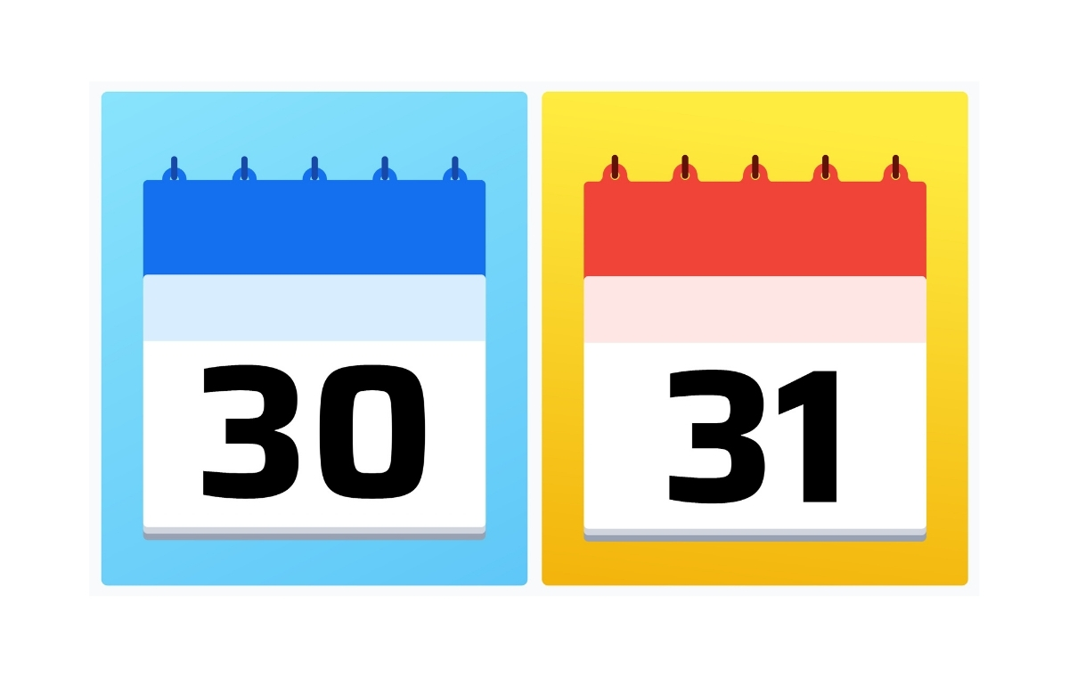 30日と31日の日めくりカレンダーをイメージした画像