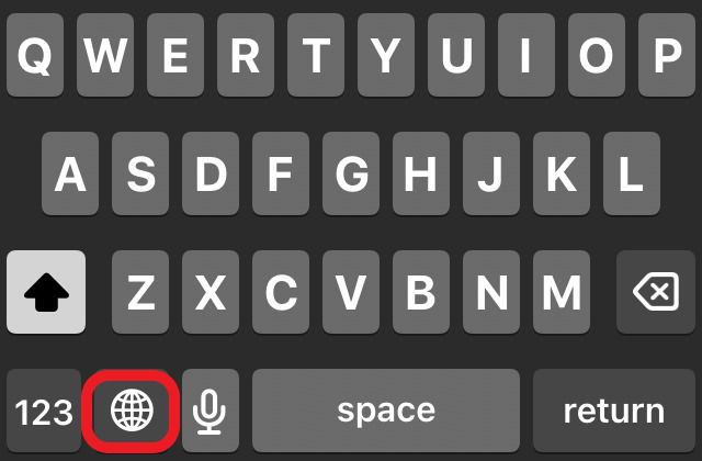 iPhone ローマ字フルキーボード画面