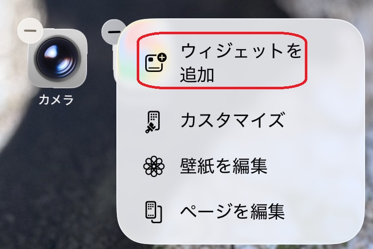 iPhoneホームの編集画面