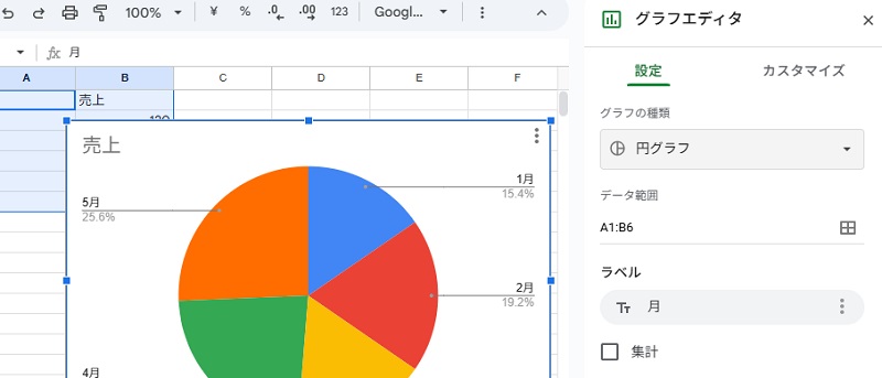 グラフ設定画面