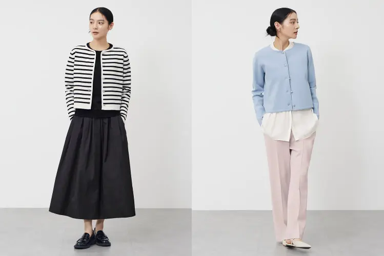 コットンブレンドカーディガン着用画像
