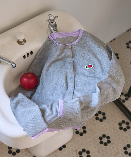 別注 配色レイヤード ニットカーディガン